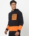 Shop Men's Black & Orange Typography Hoodie-Front