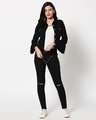 Shop Women's Black Relaxed Fit Denim Jacket-Full