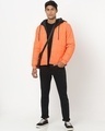 Shop Men's Black & Orange Reversible Puffer Jacket