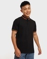 Shop Men's Black Polo T-shirt-Front