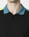 Shop Black Shoulder Sleeve Cut & Sew Polo