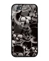 Shop Black Skulls Premium Glass Cover for Apple iPhone 6s-Front