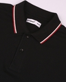 Shop Black Sleeves Stripe Polo T-Shirt