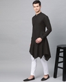 Shop Black Solid Asymmetrical Kurta With Pyjama