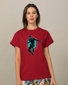 Shop Black Spidey Boyfriend T-Shirt (FFHL)-Front