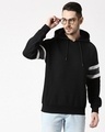 Shop Black Sports Trim Hoodie Sweatshirt-Front