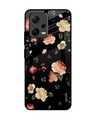 Shop Black Spring Floral Premium Glass Case for Redmi Note 12 5G (Shock Proof, Scratch Resistant)-Front