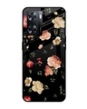 Shop Black Spring Floral Printed Premium Glass Cover for Oppo A57 4G (Shock Proof, Scratch Resistant)-Front