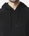 Shop Black Stylised Panel Hoodie Sweat Shirt