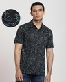Shop Black Summar AOP Half Sleeve Shirt-Front