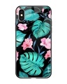 Shop Leaves & Flowers Printed Premium Glass Cover for iPhone X(Shock Proof, Lightweight)-Front