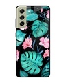 Shop Leaves & Flowers Printed Premium Glass Cover for Samsung Galaxy S21 FE 5G (Shock Proof, Lightweight)-Front