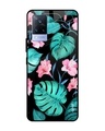 Shop Leaves & Flowers Printed Premium Glass Cover for Vivo V21 (Shock Proof, Lightweight)-Front