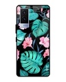 Shop Leaves & Flowers Printed Premium Glass Cover for Vivo V21e (Shock Proof, Lightweight)-Front