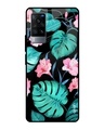 Shop Leaves & Flowers Printed Premium Glass Cover for Vivo X60 (Shock Proof, Lightweight)-Front