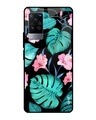 Shop Leaves & Flowers Printed Premium Glass Cover for Vivo X60 Pro (Shock Proof, Lightweight)-Front