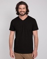 Shop Black V-Neck T-Shirt-Front