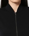 Shop Women's Black & White Varsity Bomber Jacket