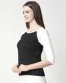 Shop Black-White 3/4th Sleeve Raglan T-Shirt-Design