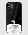 Shop Black & White Astronaut On Moon Premium Glass Case for Nothing Phone (1)-Front