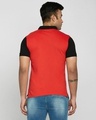 Shop Black-White-Imperial Red Triple Block Polo T-Shirt-Design