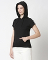 Shop Black-White Stripes Half Sleeve Hoodie T-Shirt-Design