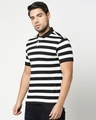 Shop Black & WhiteHalf Sleeve Stripes Polo-Design
