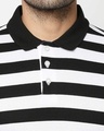 Shop Black & WhiteHalf Sleeve Stripes Polo