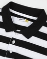 Shop Black & WhiteHalf Sleeve Stripes Polo
