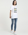 Shop Women's White Blah Minion Graphic Printed Boyfriend T-shirt-Full