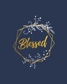 Shop Blessed Gold Round Neck 3/4th Sleeve T-Shirt (GOLD PRINT)-Full