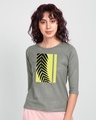 Shop Blissful Palm Tree Round Neck 3/4th Sleeve T-Shirt-Front