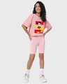 Shop Women's Pink Blocked Mickey Graphic Printed Oversized Short Top-Design