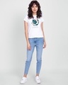 Shop Women's White Bloom Wildly Graphic Printed Slim Fit T-shirt-Full