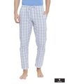 Shop Blue And White Checked Pyjamas-Front
