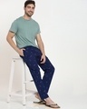 Shop Men's Blue All Over Abstract Printed Pyjamas-Full