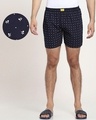 Shop Men's Blue Geometric Printed Boxers-Front