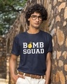 Shop Pack of 2 Unisex Blue Bomb Squad Typography Couple T-shirt-Design