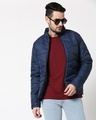 Shop Blue Chill Block Wave Puffer Jacket-Front