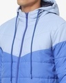 Shop Men's Blue Color Block Puffer Jacket