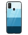 Shop Blue Color Block Samsung Galaxy M21 Mobile Cover-Front