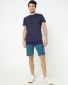 Shop Blue Colorblock Shorts-Full