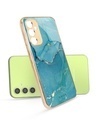 Shop Blue Golden Glitter Copper Metallic Gold Premium Glass Case for Samsung Galaxy A34 5G-Front