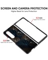 Shop Blue Golden Leaves Premium Glass Case for Samsung Galaxy Z Fold4 5G (Shock Proof, Scratch Resistant)-Full