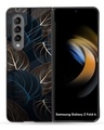 Shop Blue Golden Leaves Premium Glass Case for Samsung Galaxy Z Fold4 5G (Shock Proof, Scratch Resistant)