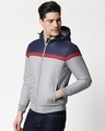 Shop Men's Blue & Grey Color Block Puffer Jacket-Design