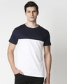 Shop Blue Half Sleeves Two Panel T-Shirt-Front