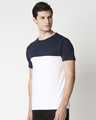 Shop Blue Half Sleeves Two Panel T-Shirt-Design