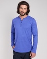 Shop Blue Haze V-Neck Henley T-Shirt-Front
