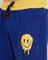 Shop Blue Oversized Melted Smiley Print Sweatpant